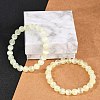 Dyed Natural Selenite Round Beaded Stretch Bracelets for Women G-U005-02K-2