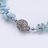 Natural Larimar Bracelets BJEW-JB03476-04-2
