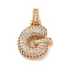 Brass Micro Pave Cubic Zirconia Pendants KK-C076-29G-G01-1