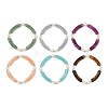 Duo Tone Acrylic Curved Tube Beaded Stretch Bracelets BJEW-JB14276-2