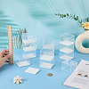 12Pcs Rectangle Transparent Acrylic Minifigures Display Case with White Lid ODIS-FG0002-21-3