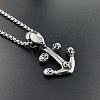 Vintage Stainless Steel Skull Anchor Pendant Necklaces for Men HX2759-1