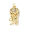Brass Micro Pave Clear Cubic Zirconia Pendants KK-U046-02G-03-1