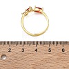 Flower Brass Glass Adjustable Finger Rings GL-CBA18A7-01G-05-5