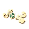 304 Stainless Steel Enamel & Rhinestone Pendants STAS-B130-01G-3-2