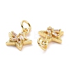Brass Micro Pave Cubic Zirconia Charms ZIRC-A023-03LG-3