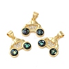 Car Brass Micro Pave Cubic Zirconia Pendants KK-K385-047G-2