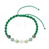 Natural White Moonstone & West African Jade & Green Aventurine & Dyed Persian Jade Round Beads Braided Bead Bracelets for Women BJEW-JB12917-05-1