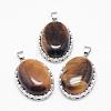 Natural Tiger Eye Pendants G-D851-30-1