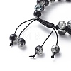 Bling Round Glass Braided Bead Bracelet BJEW-JB08794-02-3