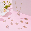 12pc 4 Styles Brass Micro Pave Clear Cubic Zirconia Pendants FIND-AR0006-32G-4