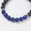 Natural Lava Rock Beads Bracelets BJEW-E326-13F-2