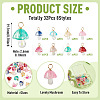 32Pcs 8 Style Glass Pendants PALLOY-TAC0300-4