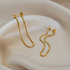 304 Stainless Steel Tassel Chain Stud Earrings for Women AQ2980-1
