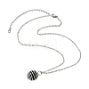 Round Natural Lava Rock Spring Wire Bead Cage Pendant 304 Stainless Steel Cable Chain Necklaces for Women NJEW-JN06159-2