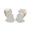 Heart Clear Cubic Zirconia Stud Earrings EJEW-N054-46P-1