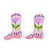 Boot Baking Paint Glass Enamel  Beads LAMP-C020-02F-2