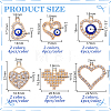 48Pcs 12 Styles Alloy Rhinestone Pendants FIND-GA0007-12-2