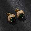 Brass Micro Pave Cubic Zirconia Stud Earrings for Women EJEW-F418-05G-2