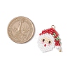 Christmas Themed Glass Seed Beaded Pendants PALLOY-MZ00868-01-2