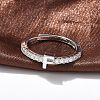 S925 Sterling Silver Adjustable Letter Rings for Women RJEW-M068-01P-F-4