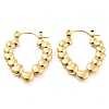 Heart Bubble 304 Stainless Steel Hoop Earrings for Women EJEW-C067-12G-1