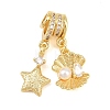 Brass Micro Pave Clear Cubic Zirconia Dangle Beads CU-CBAF1EE-08G-1
