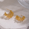 Wire Wrapped Hollow C-Shaped 304 Stainless Steel Stud Earrings LS-VV9259-4
