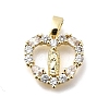 Brass Micro Pave Cubic Zirconia Charms KK-P336-01A-G-1