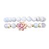 Adjustable Natural Blue Lace Agate Stretch Bracelets BJEW-JB14143-3