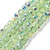 Electroplate Transparent Glass Beads Strands EGLA-A046-01A-04-1
