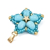 Handmade Glass Seed Beaded & Synthetic Dyed Imperial Jasper Beads Pendants PALLOY-MZ00751-4