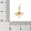 Cross Charms Rack Plating Brass Cubic Zirconia KK-M293-20G-02-3