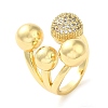 Brass Micro Pave Cubic Zirconia Cuff Rings RJEW-P102-01G-1