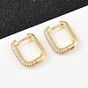 Rectangle Brass Clear Cubic Zirconia Stud Earrings EJEW-A156-12A-G-1