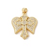 Brass Micro Pave Cubic Zirconia Pendants KK-U047-04G-1