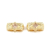 Brass Micro Pave Clear Cubic Zirconia Slide Charms KK-Z151-05G-1