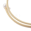 Natural Cultured Freshwater Pearl Bangle with Star Moon Brass Beads BJEW-JB10194-4