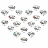 ARRICRAFT 42Pcs 7 Style Wedding Theme Antique Silver Tone Tibetan Style Alloy Heart with Step Dad of Bride Rhinestone Charms FIND-AR0001-42-1