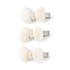 Natural White Shell & Shell Pearl & Iron Alligator Hair Clips PHAR-TA000004-2