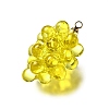 Grape Brass Acrylic Pendants OACR-R006-05G-09-2