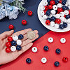 100Pcs 3 Colors Spray Painted Round Natural Schima Wood Beads WOOD-SP0001-95-3