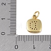 Rack Plating Brass Micro Pave CLear Cubic Zirconia Charms KK-E110-14G-D-3