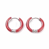 Two Tone 304 Stainless Steel Chunky Huggie Hoop Earrings with Enamel for Women EJEW-C043-11-05P-2