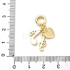 Brass Micro Pave Clear Cubic Zirconia European Dangle Charms X-KK-P345-50G-3