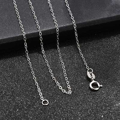 Anti-Tarnish Rhodium Plated Sterling Silver Necklaces X-STER-M034-32A-1
