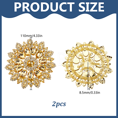 Iron Rhinestone & Glass Cabochons FIND-WH0366-419B-1