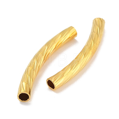 Brass Curved Tube Beads KK-B120-01F-G-1