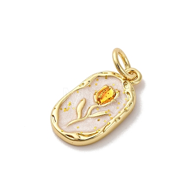 Brass Enamel Pendants KK-Q098-29G-A-1