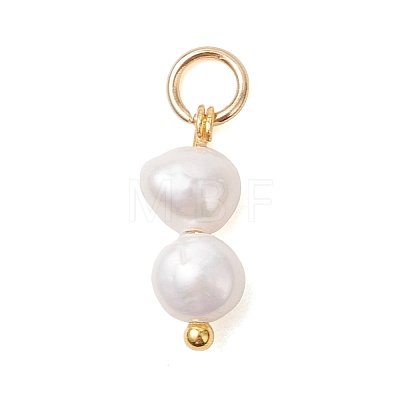 3Pcs Natural Cultured Freshwater Pearl Potato Pendants PALLOY-JF05105-1